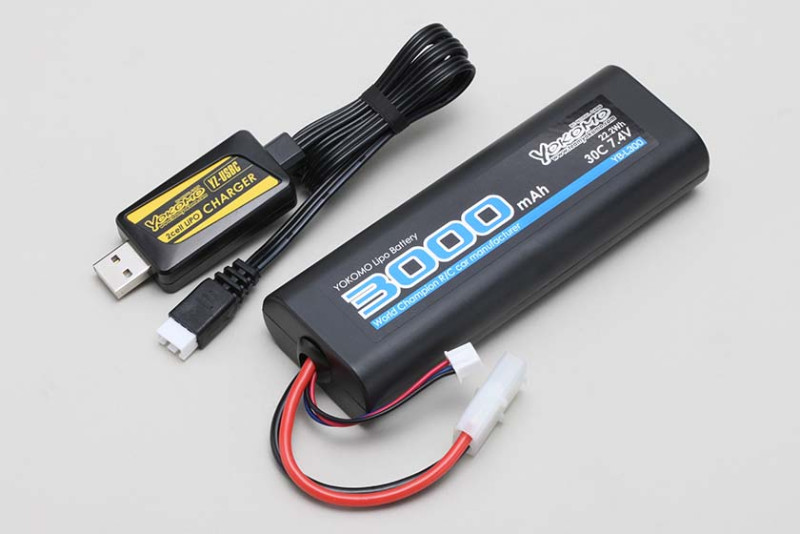 ヨコモ　USB充電器&ストレートパックLi-po3000mAhセット